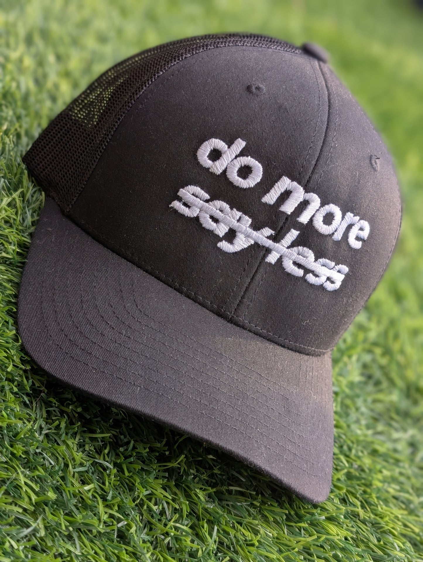 "Do More Say Less" Retro Trucker Hat (Black)